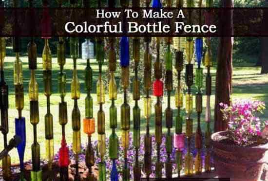 Como fazer uma cerca de garrafa colorida
