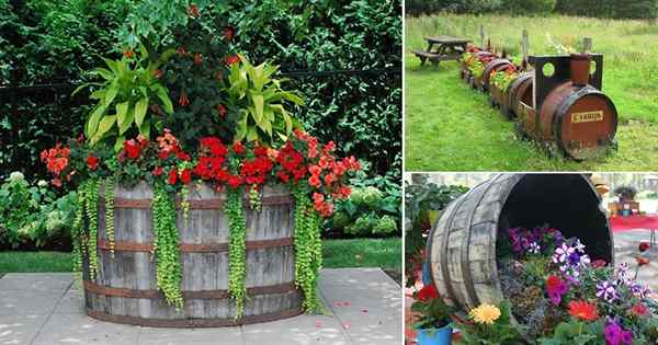 17 ideas de barril de vino de bricolaje ingeniosamente creativo para jardín