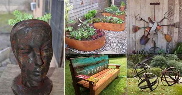 21 Projetos de arte e decoração de jardim de metal enferrujado DIY