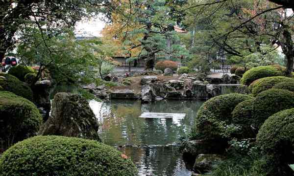 Espaços meditativos japoneses de jardim zen