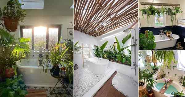 40 photos de salles de bains transformées en jardins intérieurs incroyables