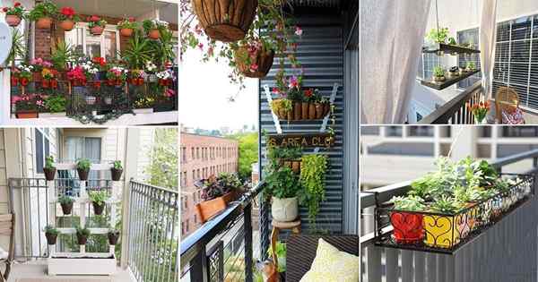 24 Ideas de plantador colgante de balcón de ahorro de espacio