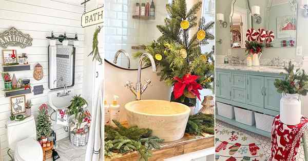 34 Fantásticas ideas de decoración de baño navideño con plantas