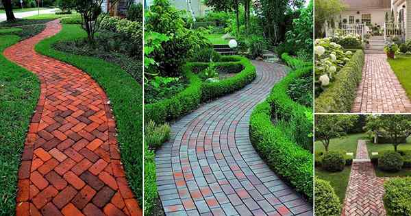 36 belas idéias de vias de tijolos para design de jardim