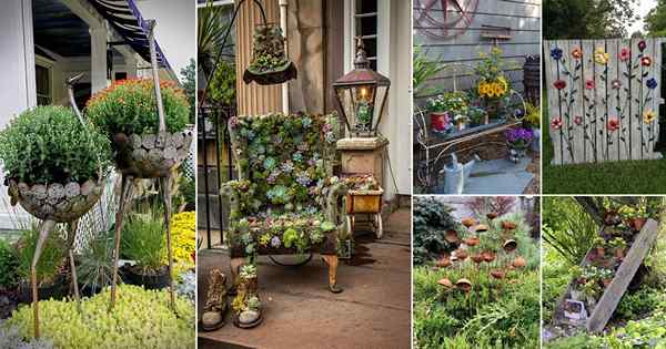 Cuando 40 cosas baratas del mercado de pulgas se convierten en decoración del jardín